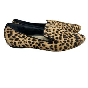 Birdies Leopard Print Calf Hair Loafers
